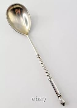 19th C IMPERIAL RUSSIAN NIELLO SPOON SOLID SILVER 84 1875-1897 SKL CITY SCENE