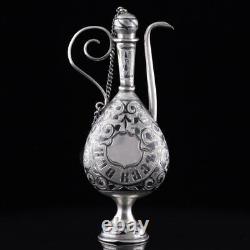 19th C Imperial Russian Niello Silver 84 Kavkaz Caucasus Perfume Scent Bottle
