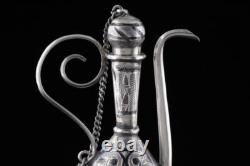 19th C Imperial Russian Niello Silver 84 Kavkaz Caucasus Perfume Scent Bottle