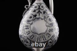 19th C Imperial Russian Niello Silver 84 Kavkaz Caucasus Perfume Scent Bottle