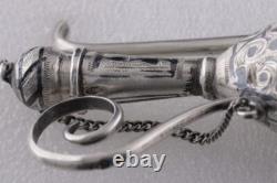 19th C Imperial Russian Niello Silver 84 Kavkaz Caucasus Perfume Scent Bottle