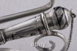 19th C Imperial Russian Niello Silver 84 Kavkaz Caucasus Perfume Scent Bottle