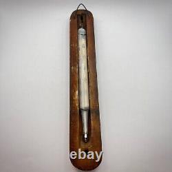 19th Huge Antique Imperial Wall Wooden Glass Old Thermometer Soviet Vintage USSR