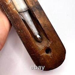 19th Huge Antique Imperial Wall Wooden Glass Old Thermometer Soviet Vintage USSR
