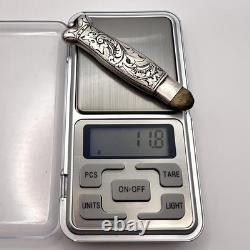 19th Original Antique Imperial Russian Pencil Crown Sterling Silver 84 Engraved