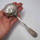 19th Original Antique Imperial Russian Silver 84 Engraved Tea Strainer Signed