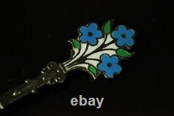 20.4 gr. Antique IMPERIAL RUSSIAN 84 SILVER CHAMPLEVE ENAMEL TEASPOON