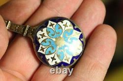 20.4 gr. Antique IMPERIAL RUSSIAN 84 SILVER CHAMPLEVE ENAMEL TEASPOON