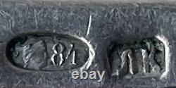 2 Antique Imperial Russian Niello Silver 84 Spoons With Hand Engraving KAVKAZ