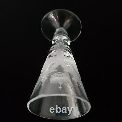2 Antique Royalty Imperial Russian Engraved Coat Arms Cypher Goblet Shot Glass