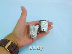 2 X 19th Century Russian Imperial Solid Silver Vodka Shot Cups