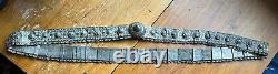 37 Antique Imperial Russian Niello Silver womens' belt stamped 84, wt 538.6g