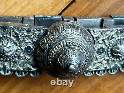 37 Antique Imperial Russian Niello Silver womens' belt stamped 84, wt 538.6g