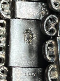 37 Antique Imperial Russian Niello Silver womens' belt stamped 84, wt 538.6g