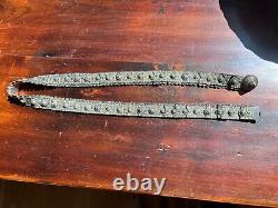 37 Antique Imperial Russian Niello Silver womens' belt stamped 84, wt 538.6g