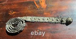 37 Antique Imperial Russian Niello Silver womens' belt stamped 84, wt 538.6g