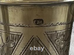4 Antique Imperial Russian 84 Silver Hand Etched 128 grams