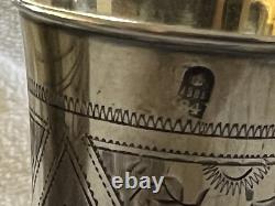 4 Antique Imperial Russian 84 Silver Hand Etched 128 grams