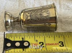4 Antique Imperial Russian 84 Silver Hand Etched 128 grams