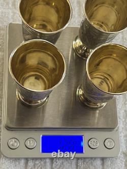4 Antique Imperial Russian 84 Silver Hand Etched 128 grams