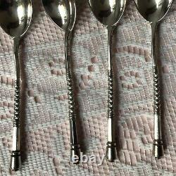 4 Antique Russian Moscow 1879 Ivan Konstantinov Solid 84Zol Silver Coffee Spoons