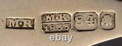 4 Original Monogram Spoon Russian Imperial Silver 84 Antique Set Sterling Russia
