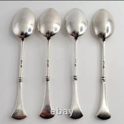 4x IMPERIAL RUSSIAN TEASPOONS SOLID SILVER 84 SPOON SET MOSCOW GRIGORY SPITNEV