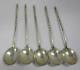 5 Antique Imperial Russian Late 1800's 84 Silver Engraved Caviar Spoons