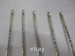 5 Antique Imperial Russian Late 1800's 84 Silver Engraved Caviar Spoons