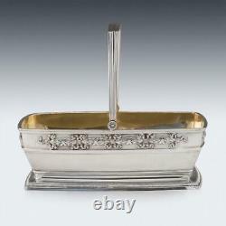 ANTIQUE 19thC IMPERIAL RUSSIAN FABERGE SOLID SILVER BASKET c. 1894