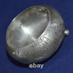 ANTIQUE Faberge design 19 century! Silver IMPERIAL russian 84 Salt cellar Bowl