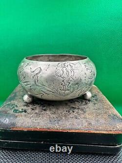 ANTIQUE Faberge design 19 century! Silver IMPERIAL russian 84 Salt cellar Bowl