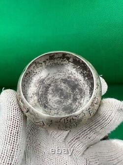 ANTIQUE Faberge design 19 century! Silver IMPERIAL russian 84 Salt cellar Bowl