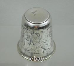ANTIQUE IMPERIAL RUSSIAN 84 SILVER NIELLO CUP BEAKER ARCHITECTURAL Moscow 1859