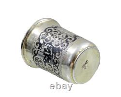 ANTIQUE IMPERIAL RUSSIAN 84 SILVER NIELLO CUP BEAKER ARCHITECTURAL Moscow 1861