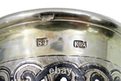 ANTIQUE IMPERIAL RUSSIAN 84 SILVER NIELLO CUP BEAKER ARCHITECTURAL Moscow 1861