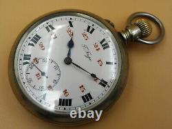 ANTIQUE PAVEL BURE Buhre Railroad Royal Russian Empire Pocket Watch Enamel dial