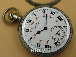 ANTIQUE PAVEL BURE Buhre Railroad Royal Russian Empire Pocket Watch Enamel dial