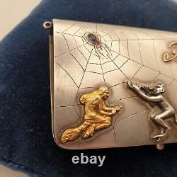ANTIQUE RUSSIAN IMPERIAL 84 SILVER MONEY PURSE ART NOUVEAU 75,7 gr
