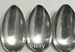 ANTIQUE RUSSIAN IMPERIAL SILVER 84 7 TEA SPOONS OF THE SAME MAKER 128.5 g