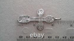 ANTIQUE c. 1910s IMPERIAL RUSSIAN SOLID SILVER 84 LARGE HANDMADE ORTHODOX CROSS
