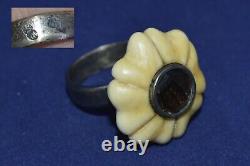 ANTIQUE russian Imperial 19 century! Ring jewelry SILVER 84 vintage flower old