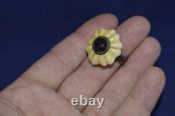 ANTIQUE russian Imperial 19 century! Ring jewelry SILVER 84 vintage flower old