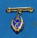 A superb Russian Imperial egg replica brooch pin, Royal blue enamel, diamante