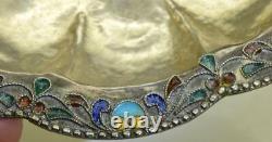 Amazing antique Imperial Russian silver, Cloisonné enamel bowl, Moscow, c1906