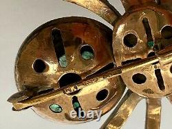 Ant. Imperial Russian Faberge Spider Brooch 14k 56 Gold Diamonds Ruby Emeralds #