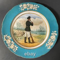 Antique 1796-1855 Imperial Russian Porcelain Factory Cabinet Military Plate