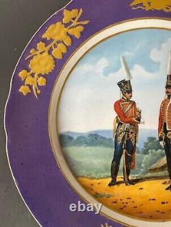 Antique 1796-1855 Imperial Russian Porcelain Factory Military Plate