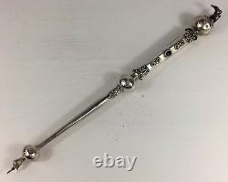 Antique 1844 Sazikov Solid Silver Russian Imperial Torah Pointer / Yad