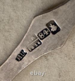 Antique 1856 84 Silver Imperial Russian Moscow Caddy Scoop Spice Tea Or Cheese